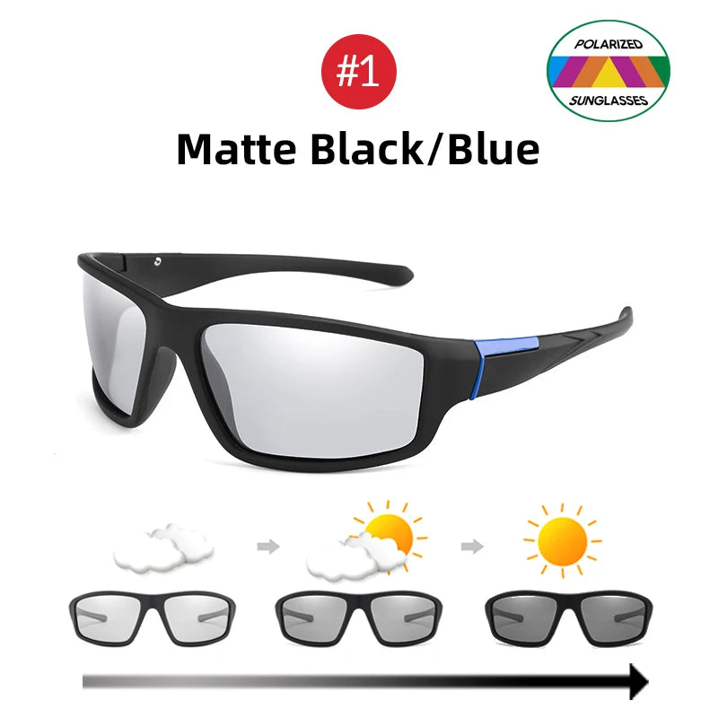 VIVIBEE Men Photochromic Sunglasses Black Sports Goggles Women Color Changing Polarized Driving 2026 Discoloration Sun Glasses
