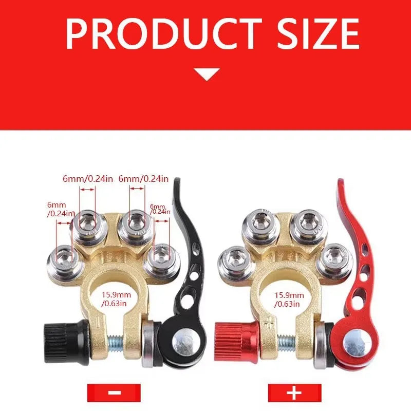 1 pair/2 pieces 12V 24V car battery terminals, quick-disconnect car wiring harness connectors, wire and cable cut-off connectors, car accessories