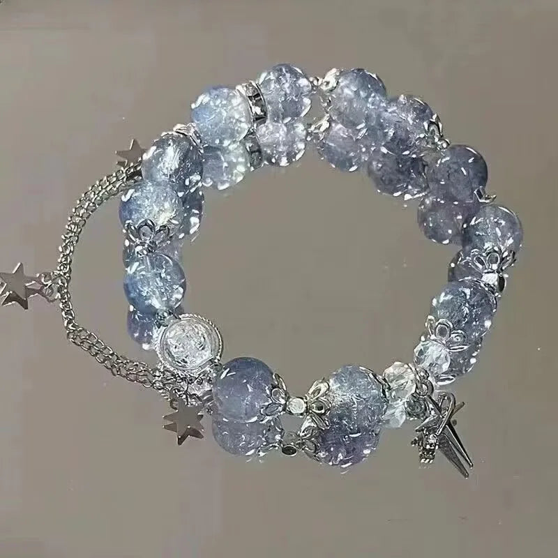 925 Sterling Silver Double Layer Bracelet for Womem Girls Irregular Knot Bangles New Simple Design Fashion Party Jewelry Gifts