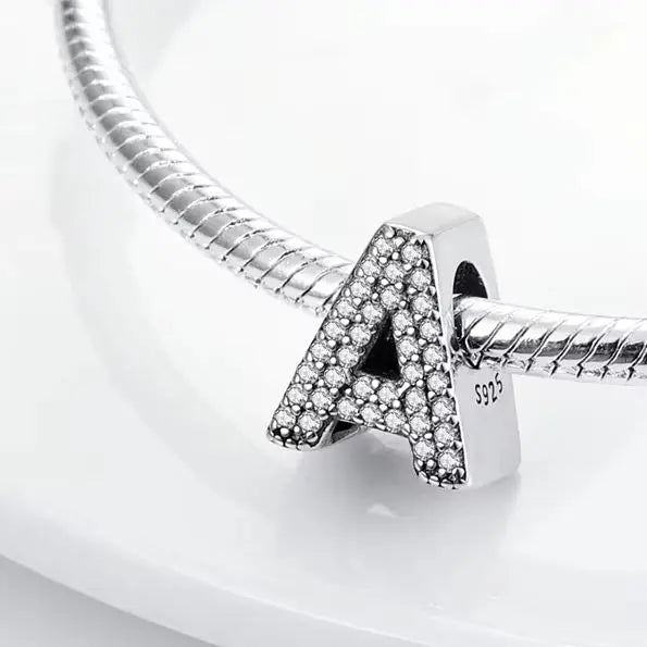 Charms Fit Original Bracelet A-Z Alphabet Charms Beads 925 Sterling Silver 26 Letters Charm for Women Girl DIY Fine Jewelry Gift