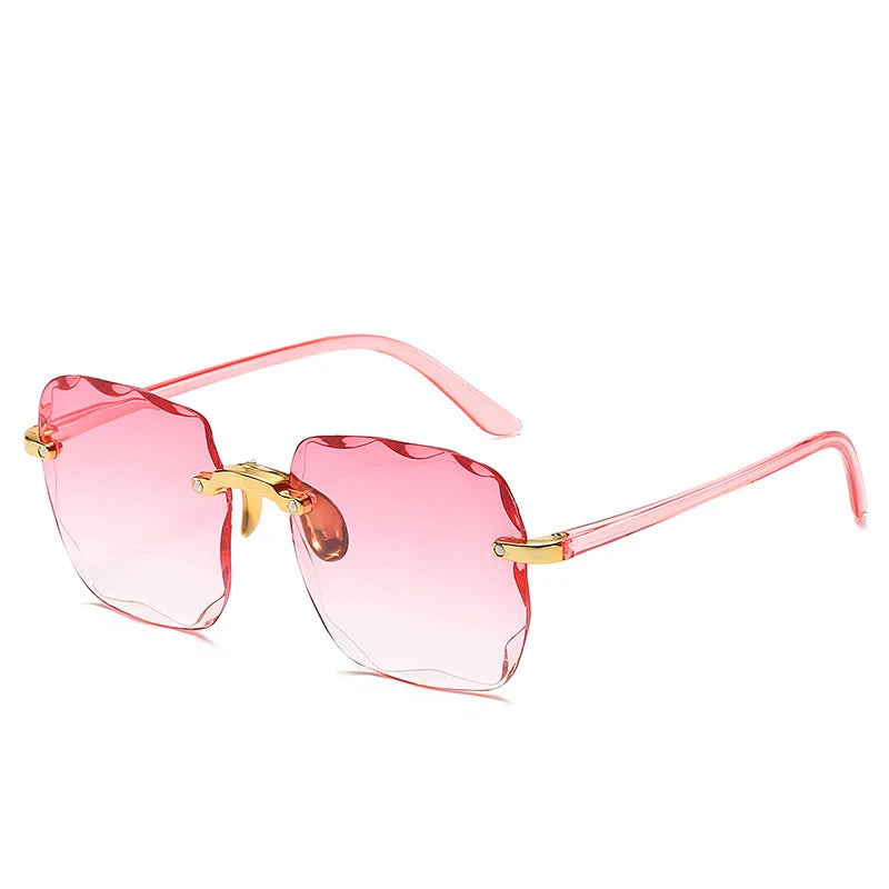New Rimless Women's Sunglasses Fashion Gradient Lenses Sun Glasses Lady Vintage Pc Legs Classic Designer Shades Sunglasses