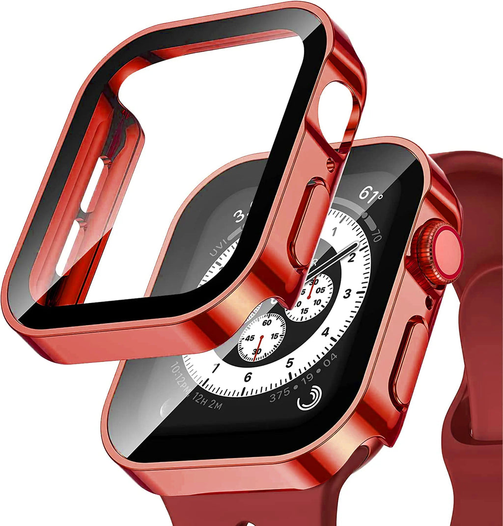 Waterproof watch case+glass for Apple Watch 40/41/42/44/45/46mm, Scratch-resistant protective case, for Series 11 10 987654 se