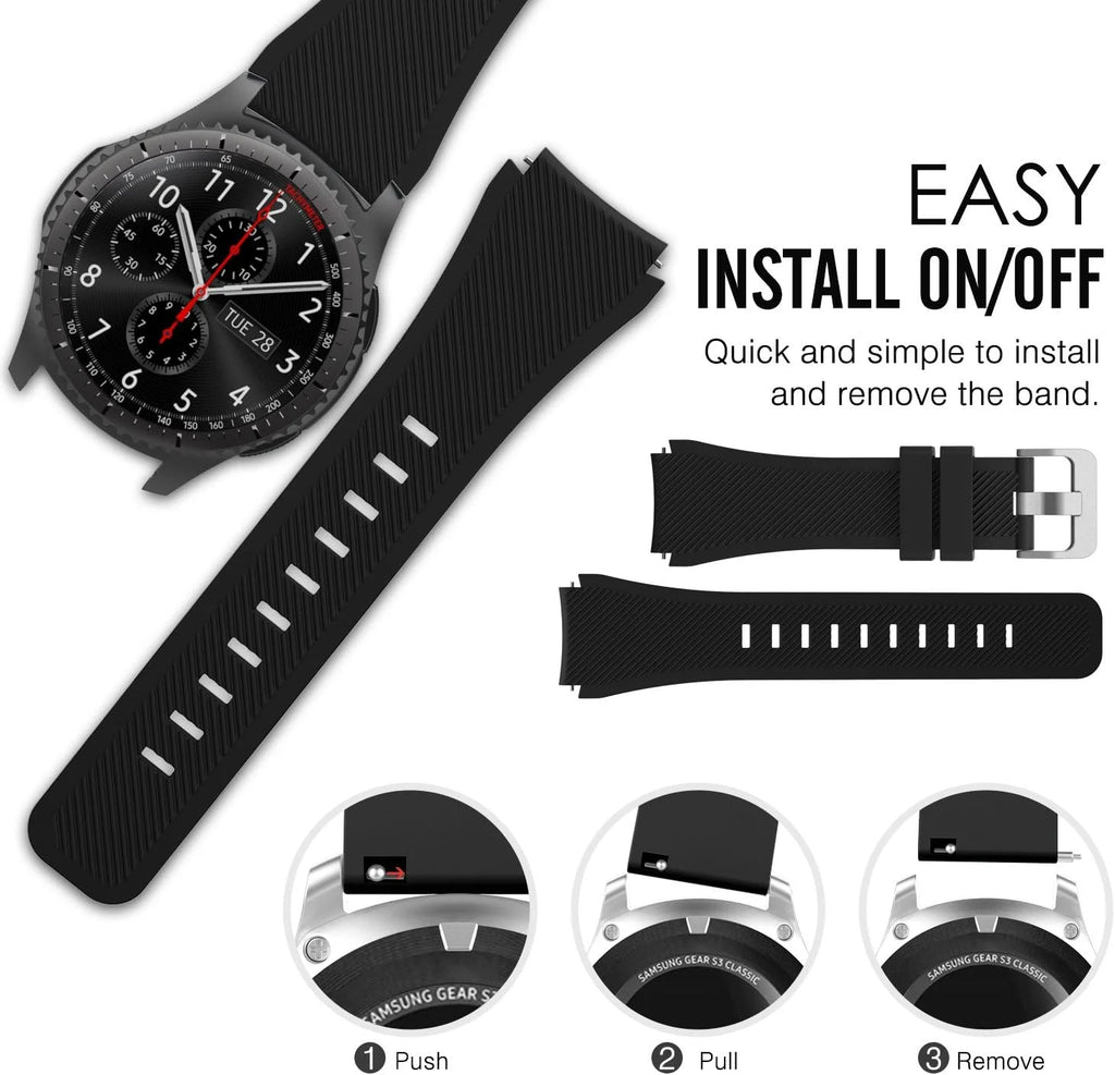 20MM 22MM Silicone Strap for Samsung Galaxy Watch 4 5 6 7 44mm 40mm 5 Pro Classic 42 46mm 43 47mm Band Active 2 Gear S3 Bracelet