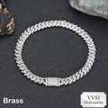 FLEXKING Moissanite Cuban Necklace for Men Women 6MM D Color VVS1 Iced Out Moissanite Miami Cuban Link Bracelets Box Clasp