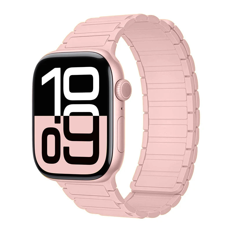Magnetic Silicone Band for Apple Watch Ultra 3 2 49mm 46mm 42mm 45mm 44mm 40 41mm Strap IWatch Series 11 10 9 8 7 6 SE Bracelet