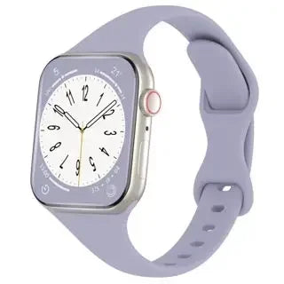 Thin Silicone Strap For Apple Watch 40mm 44mm 45mm 41mm 38mm 42mm Solid Color Strap Bracelet For IWatch Series 1 2 3 4 5 6 SE 7