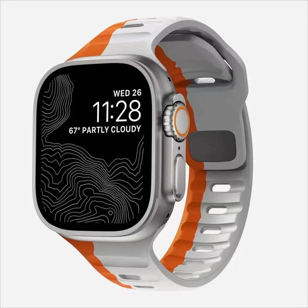 Strap For Apple Watch Band 49mm 44mm 45mm 41mm 40mm 42mm 38mm Soft Silicone sport Bracelet iwatch Serise 8 7 SE 6 5 9 Ultra 49mm