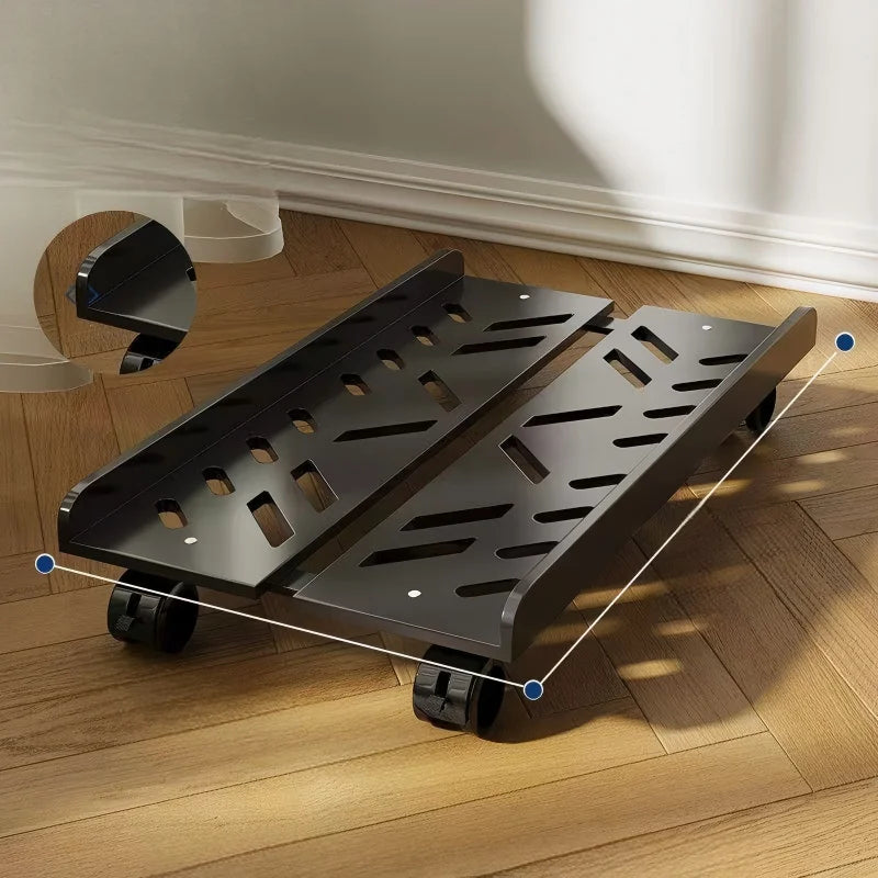 Adjustable CPU Stand Universal Under Desk Bracket Hollow Design PC Tower Elevated Storage Holder for Home Office