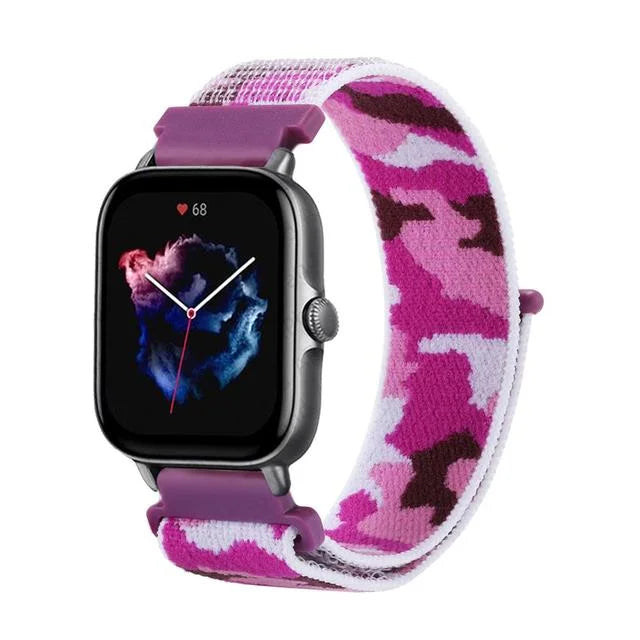 20mm 22mm Nylon Loop Strap for Amazfit GTR 47mm/GTR4 3 Pro/GTS 4 mini/3 Bracelet for Amazfit Balance 3 2/bip 5 6 Max/Stratos 2 3