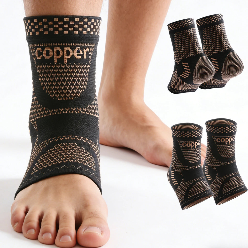 Copper Ankle Brace,Infused Ankle Support Compression Sleeve for Men Women,for Foot Pain,Sprained Ankle,Recovery,sports