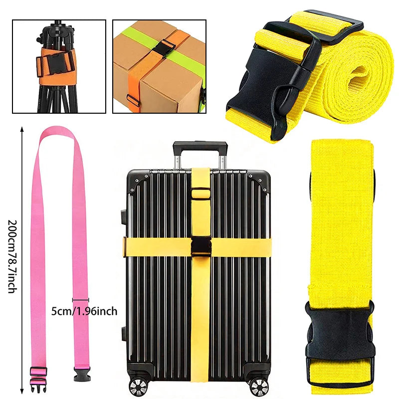 NEW Straight Shaped Luggage Straps for Suitcase,Luggage Belt with Adjustable Release Buckle Travel Accessory,Easily Identified