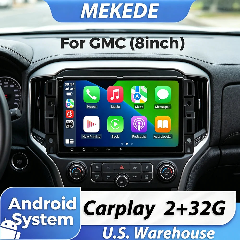 MEKEDE 8inch Screen Android System Audio for Chevrolet Silverado Impala GMC Yukon Acadia Sierra Carplay Auto Multimedia Video Player 2G 32GB Head Unit Autoradio 2Din Radio FM Stereo Support Bluetooth DSP RDS AV Output Full Rc