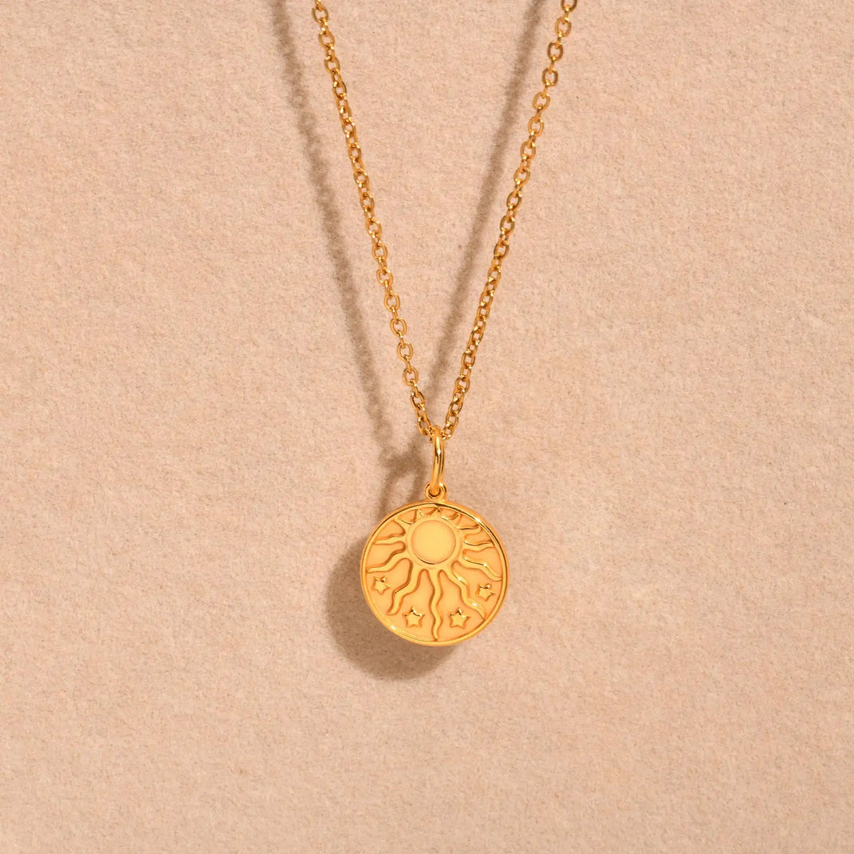 Stainless Steel Spiral Sun Flower Pendant Necklace for Women 18K Gold Plated Stackable Boho Necklace Waterproof Fashion Jewelry