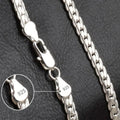 Nice 925 Sterling Silver 5MM Full Sideways Chain Necklace For Women Men Fashion Jewelry Sets Wedding Gift