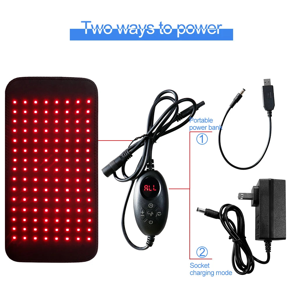 120 LEDs Red Light Belt Red＆Infrared 850nm 660nm Back Pain Relief Wrap Home Use Joint Muscle Relieve Beauty Tool