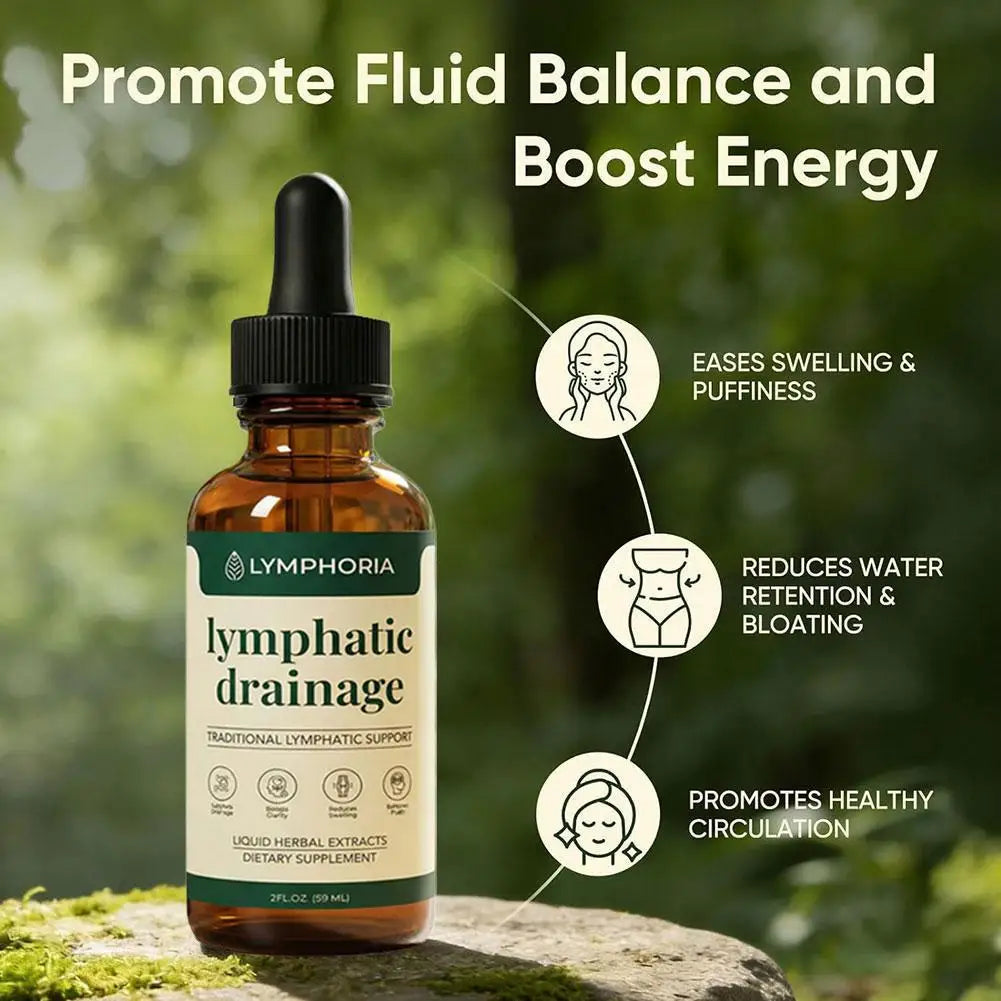 Lymphatic Support Drops Natural Herbal Extract Gentle Liquid Formula Circulation Care Swelling Discomfort Relief for Adults