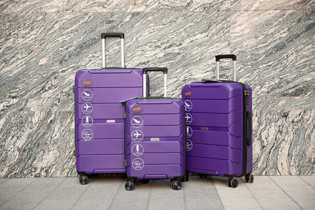 Travelhouse Hardshell Suitcase Spinner Wheels PP Luggage Sets Lightweight Suitcase With TSA Lock, 3-Piece Set (20/24/28)