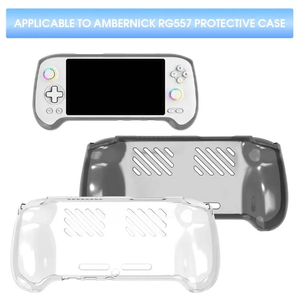 1Pcs Transparent TPU Case For Anbernic RG557 Handheld Game Console Protective Cover Anti-Scratch Anti-fall Storage Cover Case