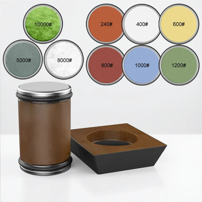 4-Angle Rolling Knife Sharpener 15/18/20/22° Roller Sharpeners Magnet Wooden Base Diamond Grinder Set Woodwork Sharpening System