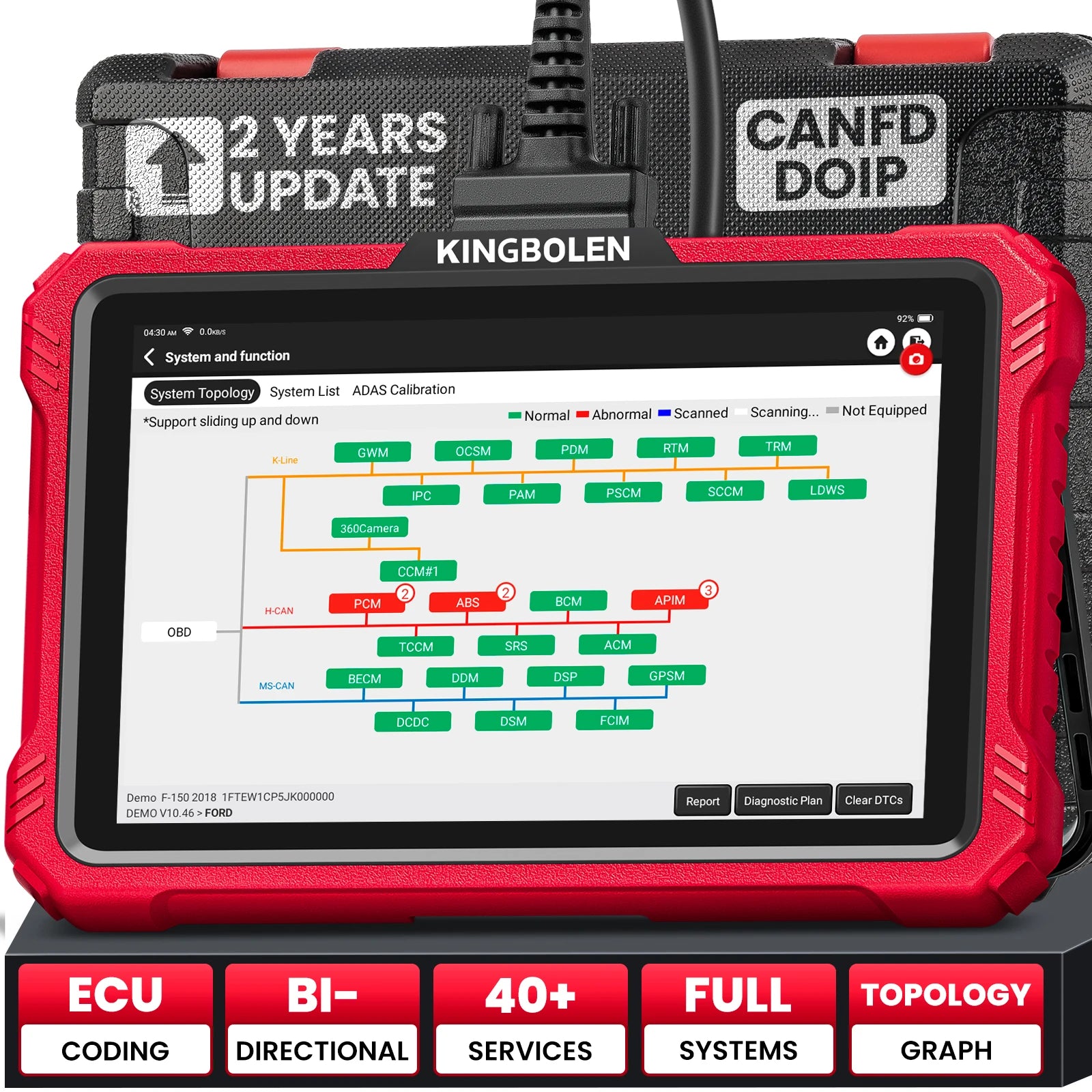 KINGBOLEN K10 ELITE Diagnostic Scanner 40+ Resets Auto Scan