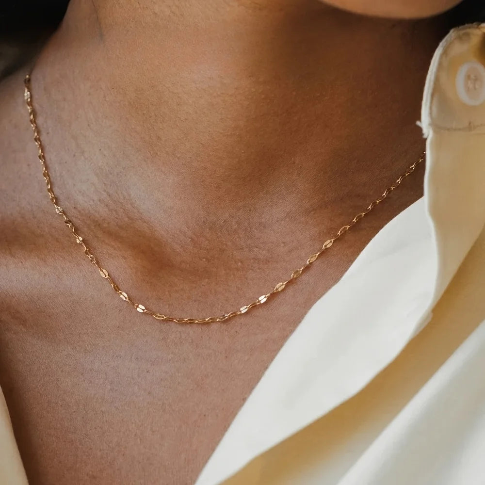 12Pcs Stainless Steel Women's Fashionable Lip Chain Necklace, Simple and Elegant, Waterproof and Fade-Resistant, Is an Exquisite Jewelry Gift for Your Loved Ones and Friends, Suitable for Daily Wear and Party Jewelry Pairing,