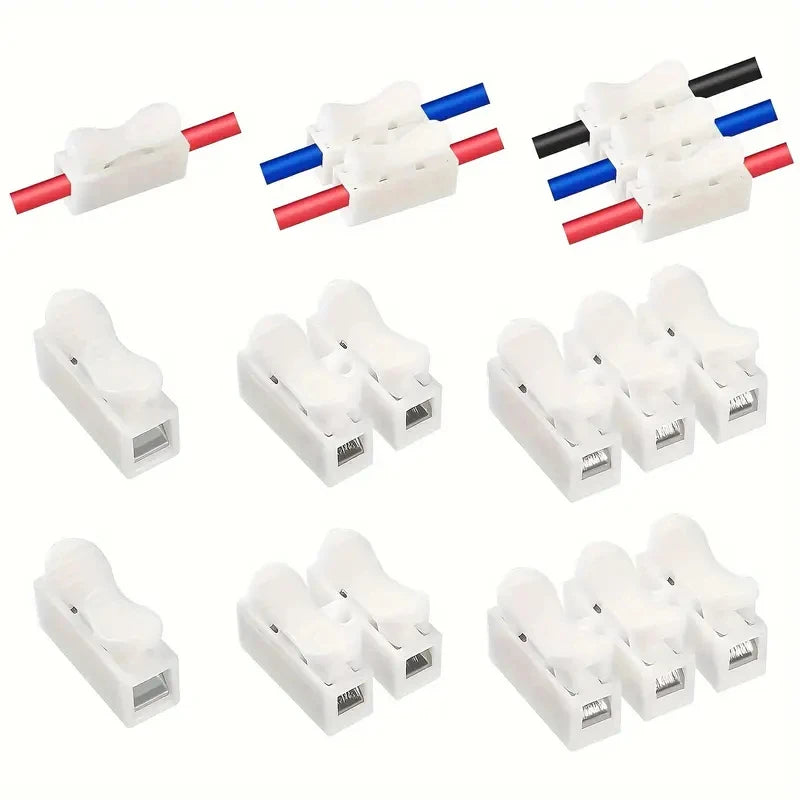 5PCS-30PCS 1/2/3P CH-1 CH-2 CH-3 Spring Wire Quick Connector Electrical Crimp Terminals Block Splice Cable Clamp Fit Led Strips