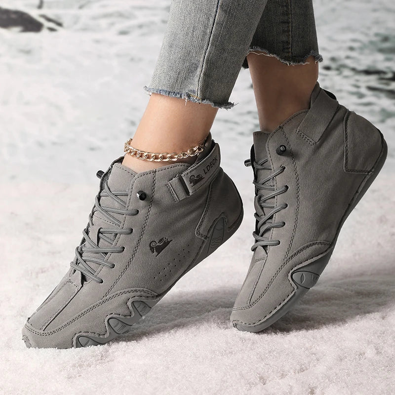 Women's High Top Sneakers Outdoor Casual Walking Boots for Autumn Free Shipping Ankle Boots Fashion Anti Slip Hiking Shoes Woman
