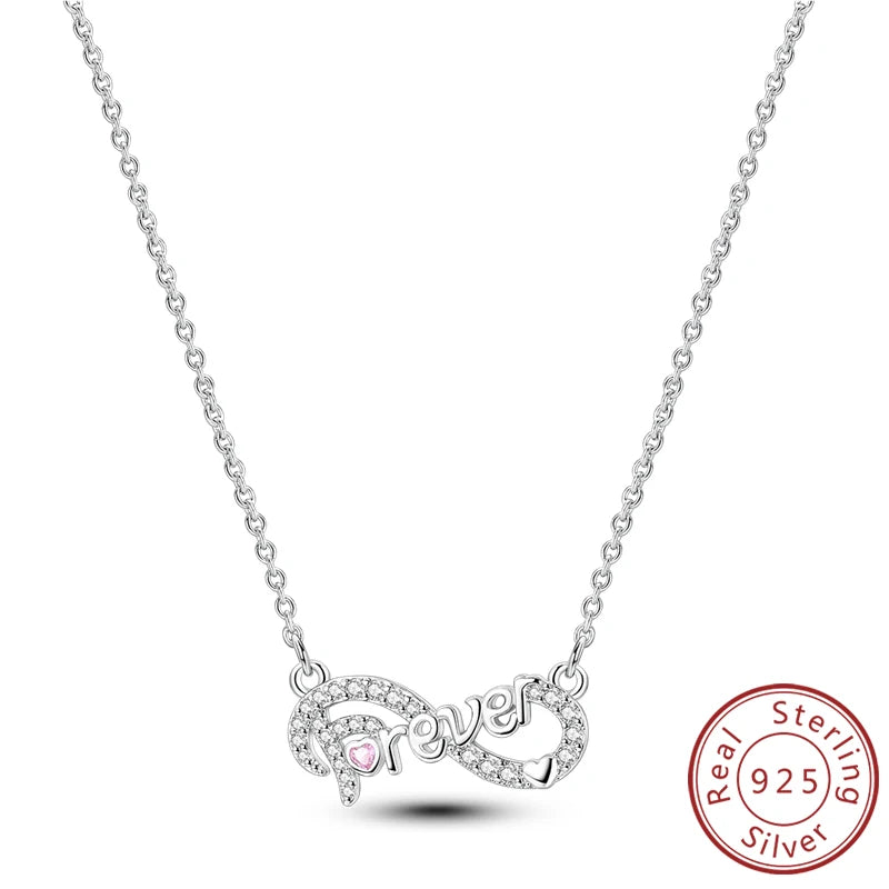 Necklace 925 Sterling Silver Butterfly Love Heart Bear Classic Simple Adjustable Necklace For Women Girl Fashion Jewelry Gifts