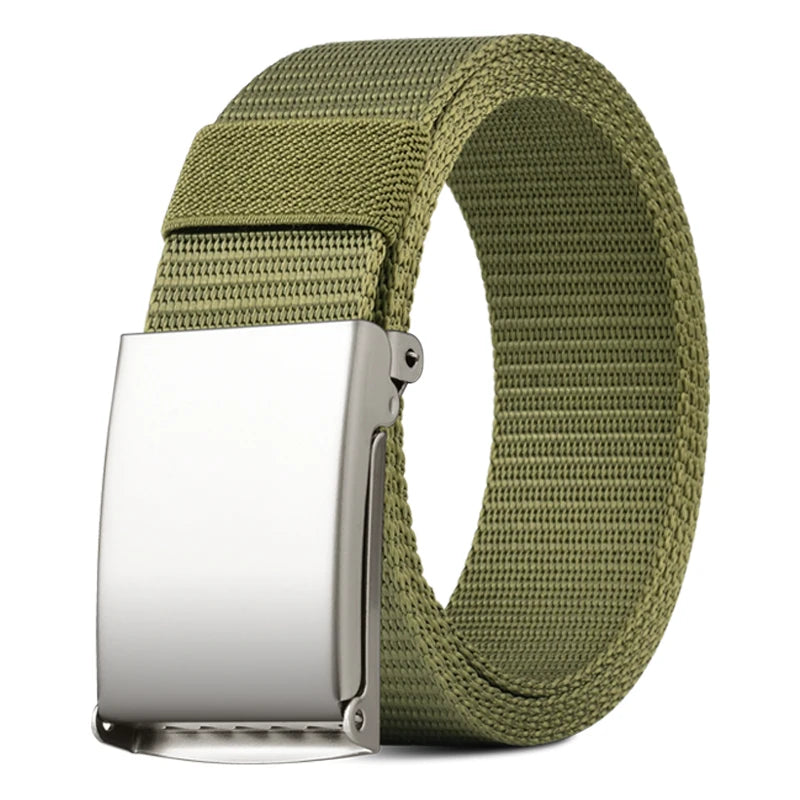 thickened smooth buckle nylon belt, hot selling foreign trade item, men's and women's universal business belt, casual pants belt