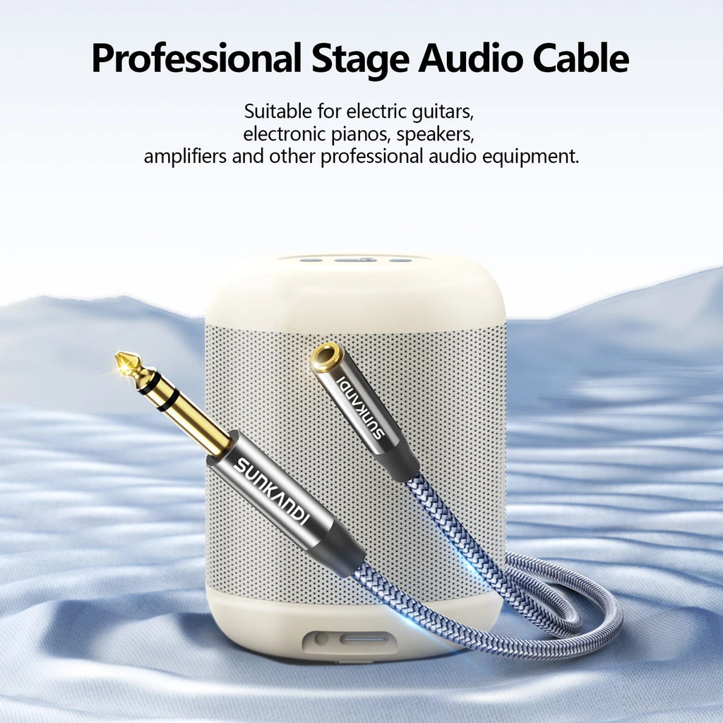 SUNKANDI  6.35mm 1/4 Male to 3.5mm 1/8 Female Stereo Jack Audio Adapter for Amplifiers, Guitar Amp, Keyboard Piano,Headphones