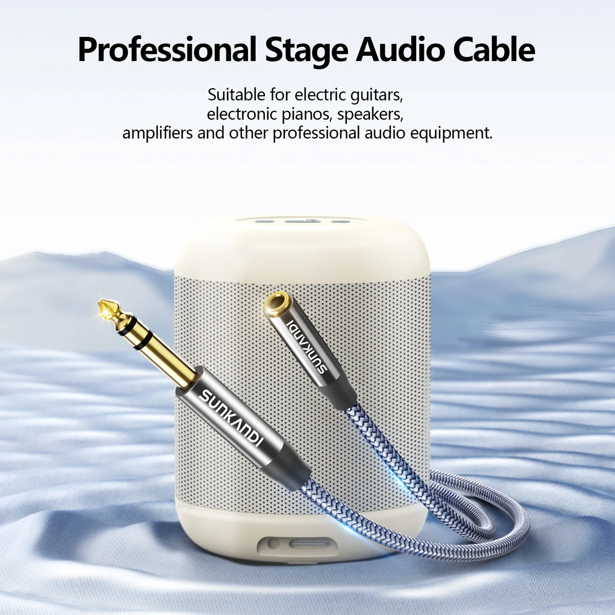 SUNKANDI  6.35mm 1/4 Male to 3.5mm 1/8 Female Stereo Jack Audio Adapter for Amplifiers, Guitar Amp, Keyboard Piano,Headphones