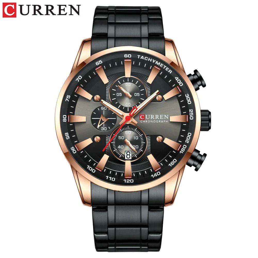 Men six-pin multifunctional quartz watch Waterproof round calendar wristwatch Sport Waterproof Wrist Chronograph Date Watches