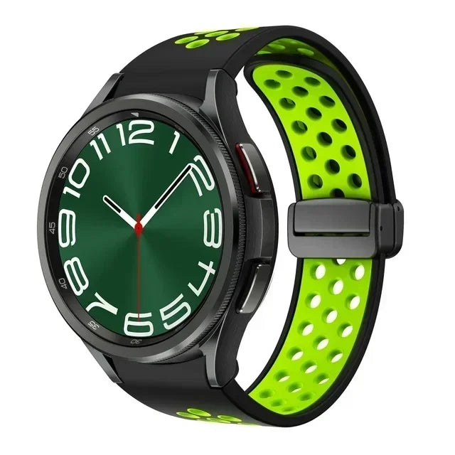 Magnetic Silicone Band for Samsung Galaxy Watch 6 Classic 43 47mm 4 42 46mm 5 Pro 45mm No Gaps Loop Strap for 4/5/6 40 44mm