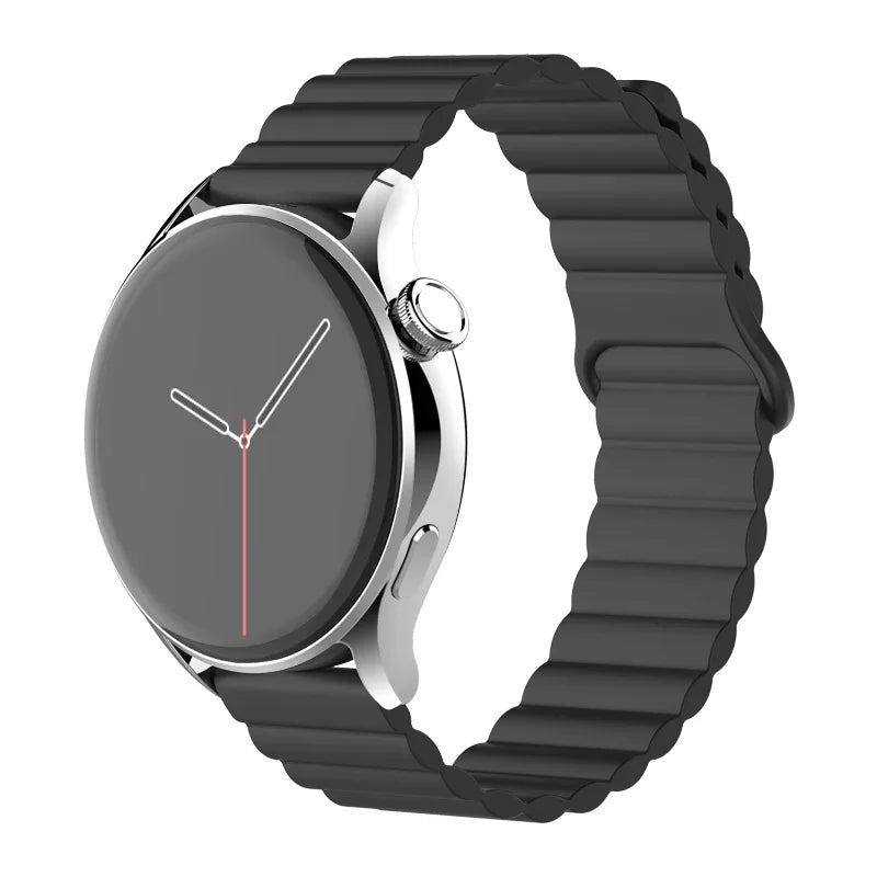 20mm 22mm Magnetic Loop band For Samsung Galaxy watch 6/5 pro/4/Classic/active 2 Silicone link bracelet huawei GT 2-2e 3-4 strap