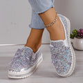Women'S Sneakers Women'S Fashion Sequin Bow Casual Shoes Slip On Casual Comfortable Shoes лоферы женские