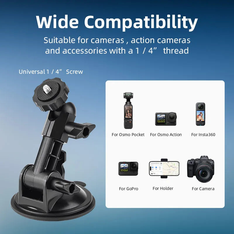 For Go Pro 13 12 11 10 9 8 7 Accessories Car Phone Suction Cup Holder for Insta 360 X5 X4 ACE PRO 2 SJCAM DJI OSMO Action 5 Pro