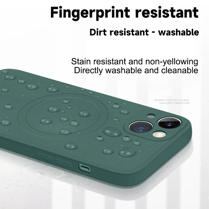 For Magsafe Magnetic Wireless Charge Case For iPhone 14 13 12 11 15 Pro Max Mini XR X S 7 8 Plus Soft Liquid Silicone Back Cover