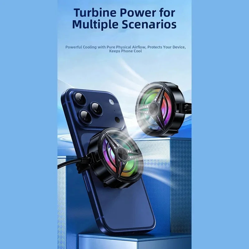 For Gaming Phone Cooler Fan With USB Power Input Smart Thermal Regulation And RGB LED Lights For Immersive Play New