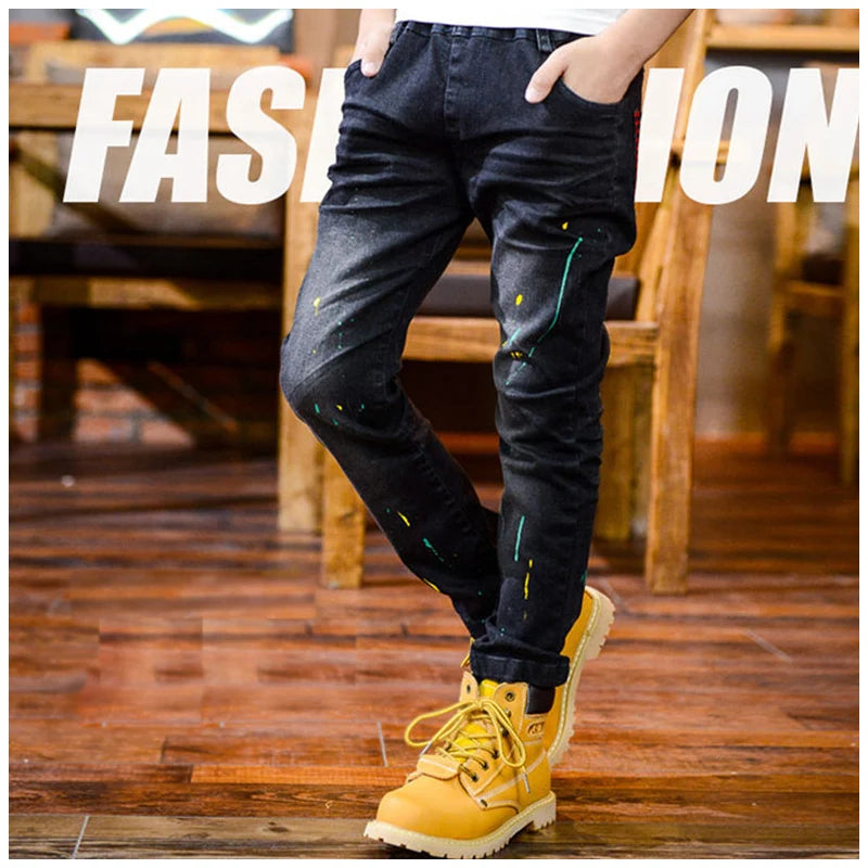 IENENS Kids Boys Jeans Baby Clothes Classic Pants Children Denim Clothing Infant Boy Casual Bowboy Bottoms Trousers  4-11 Years