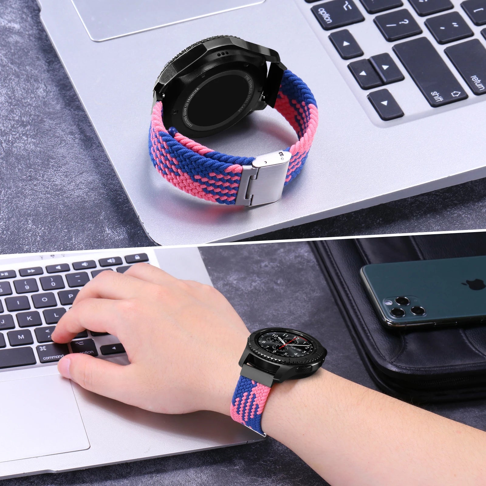 20mm 22mm Nylon strap for Samsung Galaxy Watch 3 42mm 46mm Gear S3 Active 2 Watch Adjustable Bracelet For Amazfit Huawei Correas