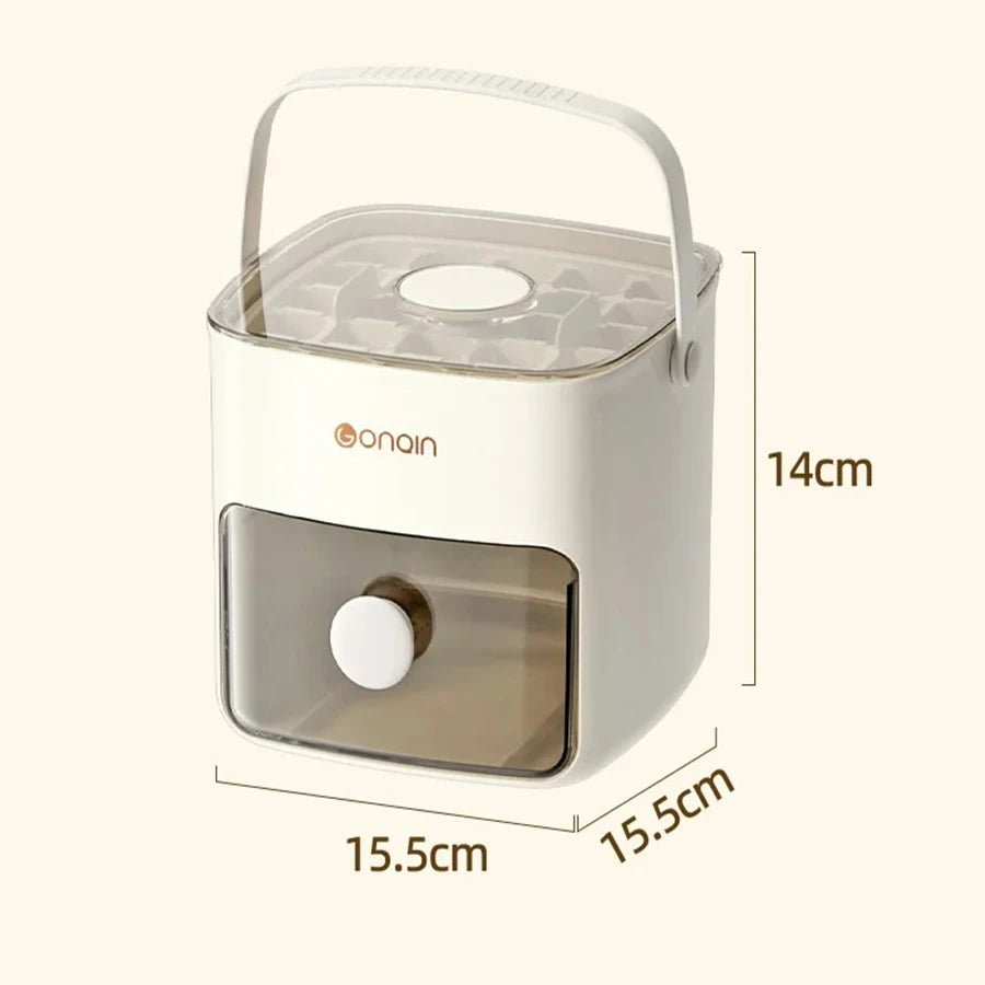 48-Grid Ice Maker Food-Grade Summer Double-Layer Design Ice Mold Easy-Press Lid Home Ice Storage Box