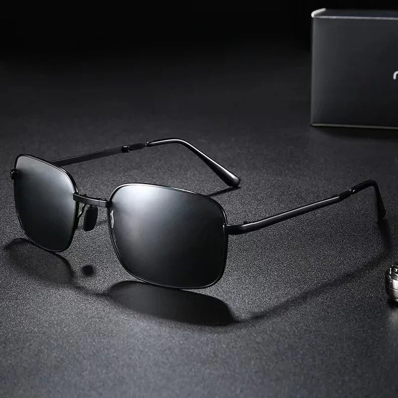 2023 New High-quality Fashion Foldable Polarized Sunglasses Men Women Vintage Portable Folding Metal Frame Sun Glasses UV400