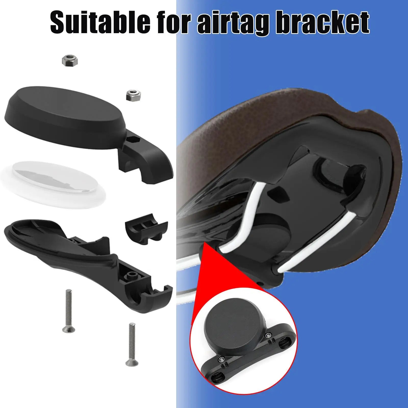 Bike Hidden Mount for Airtag Under The Seat, GPS Tracker Anti-Theft Protection Waterproof Bicycle Saddle Holder for Most Bikes