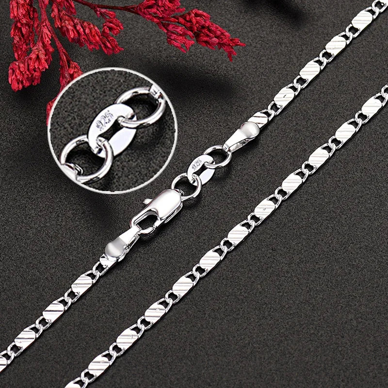18K Gold 16/18/20/22/24/26/28/30 Inch Figaro Chain Necklaces For Women Luxury Designer Jewelry Free Shipping