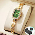 Ladies Fashion And Simple Diamond-Encrusted British Watch Casual Stainless Steel  Gold Bracelet Women's Dress Gift Wristwatch