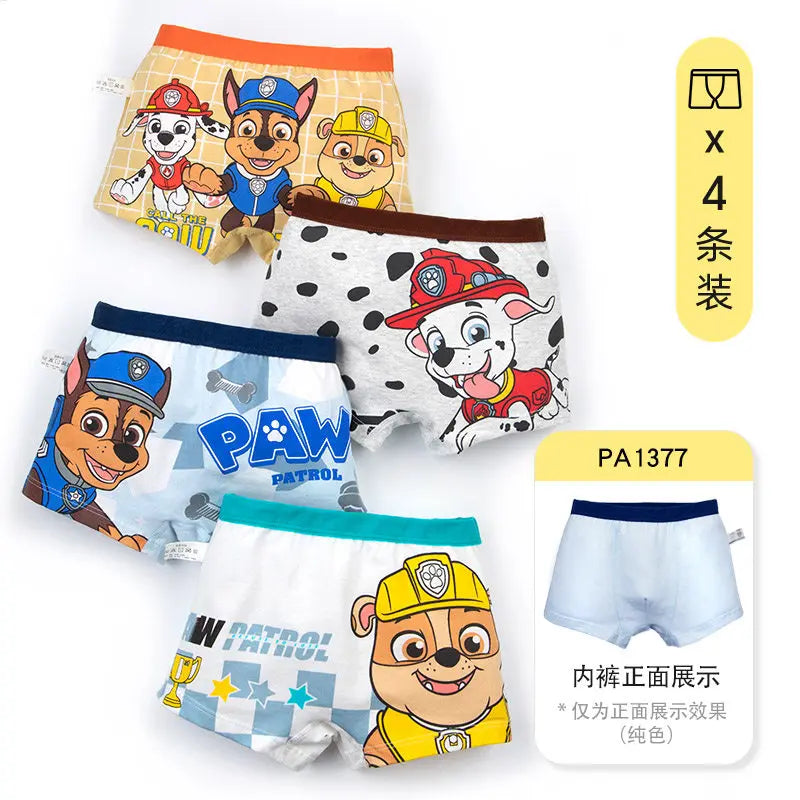 2024 New Genuine Paw Patrol Boys Girls Underpants Children Underwear Girls shorts Boxer Brief Cotton Corner Pants High Quality