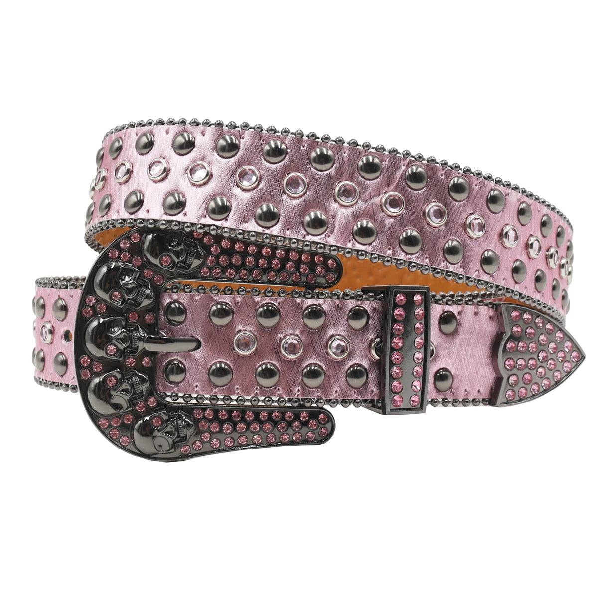Hot Rhinestone Belts Studded Skull Lether Belts for Women Luxury Designer Brand Strap For Jeans Suppliers White Black