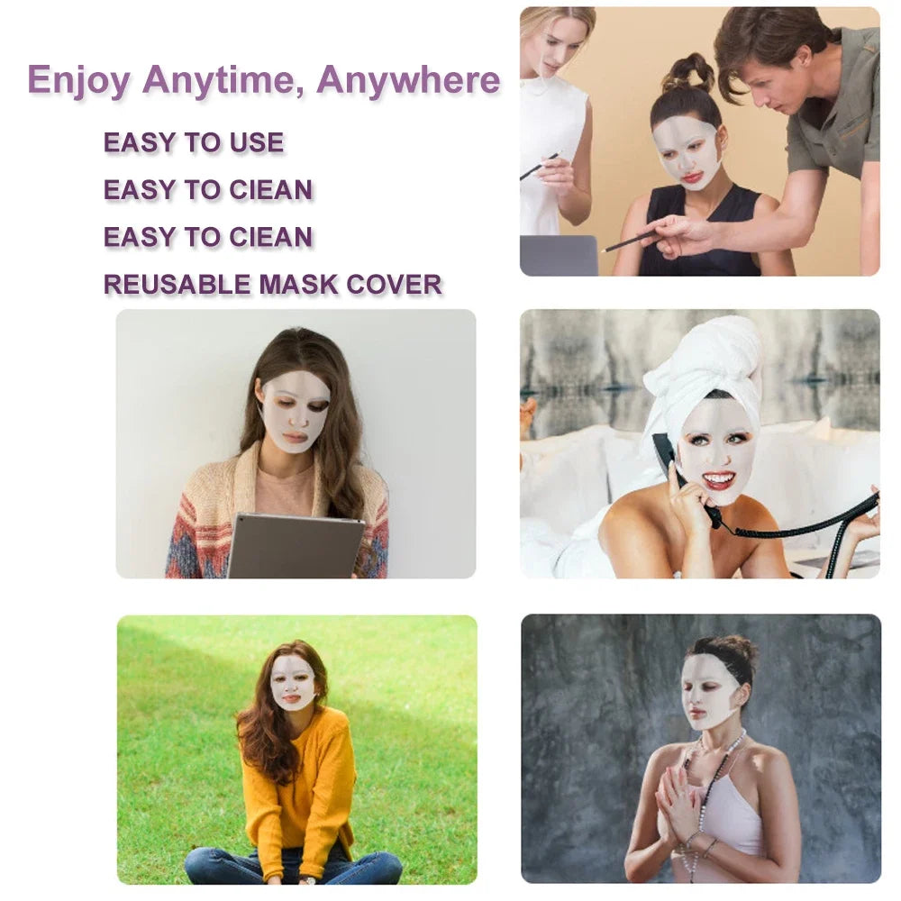 3D Silicone Facial Mask Cover Reusable Ear Hanging Anti-aging Moisturizing Face Shield Double Absorption Anti Evaporation Mask