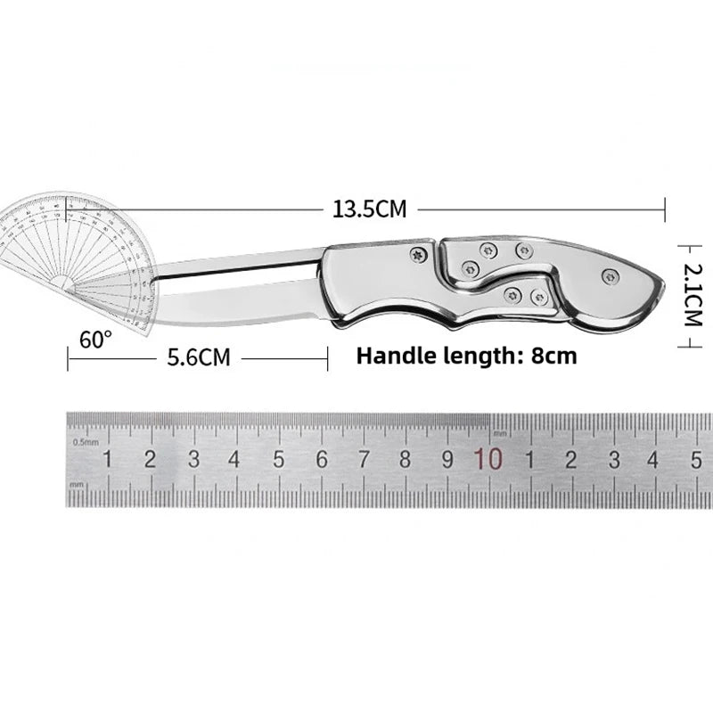 Outdoor Folding Knife Fruit Knife Stainless Steel Camping Knife Mini Mechanical Folding Knife Keychain Carrying Pocket Knife