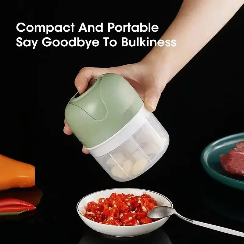 Electric Garlic Grinder USB Rechargeable 250ml Portable Multifunctional Meat Grinder Chopper